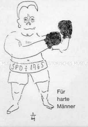 Postkarte der SPD zu den Bundestagswahlen 1965