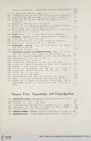 Neuere Taler, Doppeltaler und Doppelgulden (Nr.5975-6358)