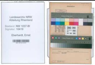 Entnazifizierung Ernst Eberhardt , geb. 21.07.1899 (Lehrer)