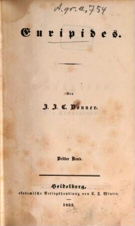 Euripides : Von J. J. E. Donner, 3