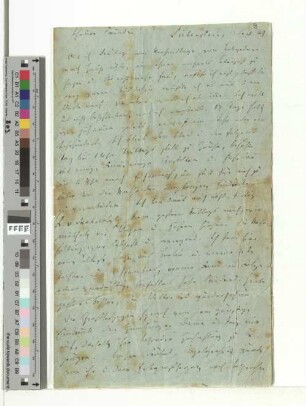 Brief an Johanna Goldschmidt