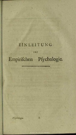 Einleitung zur Empirischen Psychologie