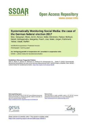 Systematically Monitoring Social Media: the case of the German federal election 2017
