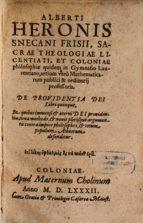 De Providentia Dei : libri 5