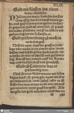 Gold geschmeydung zu machen nach dem guß