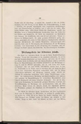 Wirkungskreis der bildenden Künste.
