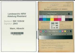 Entnazifizierung Albrecht Mann , geb. 13.06.1911 (Angestellter)