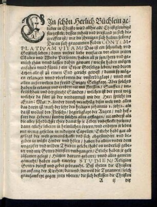 Ein schön herlich Buchlein geliebte in Christo wird allhie allen Christglaubigen fürgestelt ...
