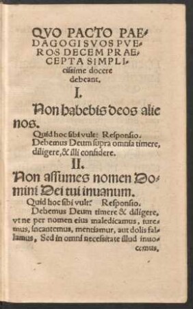 Quo Pacto Paedagogi Suos Pueros Decem Praecepta Simplicissime docere debeant.