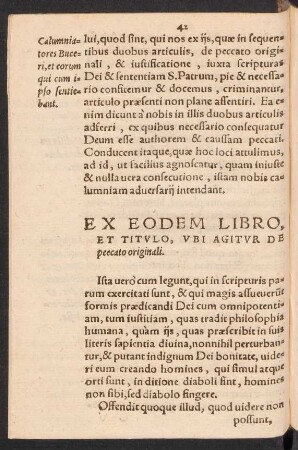 Ex Eodem Libro, Et Titulo, Ubi Agitur De peccato originali.