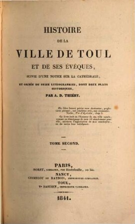 Histoire de la ville de Toul et de ses Eveques, 2