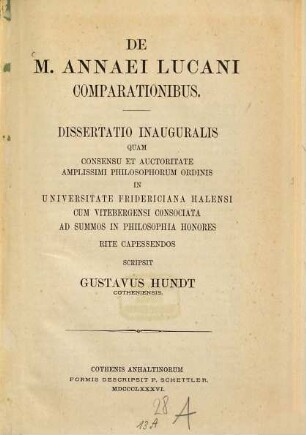 De M. Annaei Lucani comparationibus