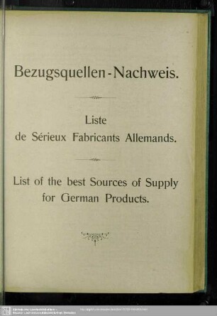 Bezugsquellen-Nachweis