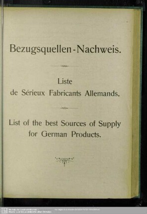 Bezugsquellen-Nachweis