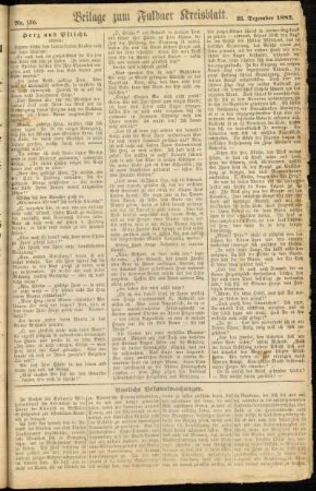 Zweite Ausgabe vom Samstag, den 23. Dezember 1882.
