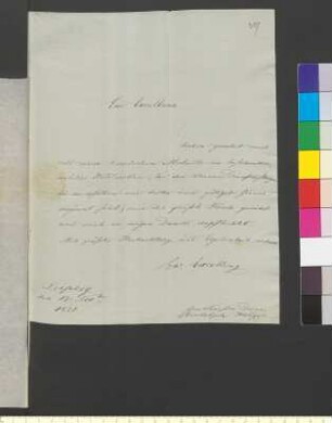 Brief von Weigel, Rudolph an Goethe, Johann Wolfgang von