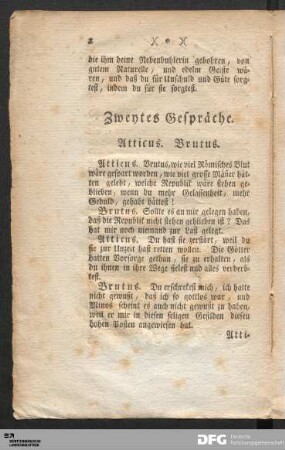 Zweytes Gespräche. Atticus. Brutus.