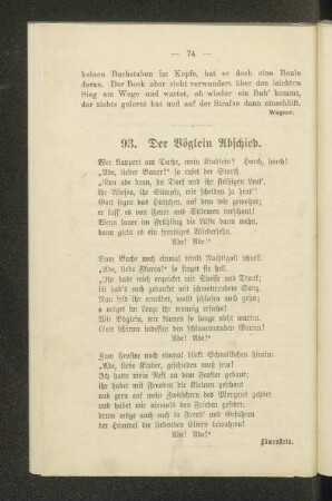 93. Der Vöglein Abschied.