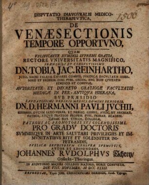 Disp. ... de venae sectionis tempore opportuno
