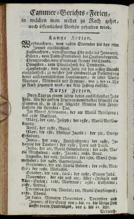 Cammer-Gerichts-Ferien,...