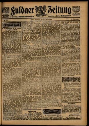 Zweite Ausgabe vom Dienstag, den 29. März 1904.
