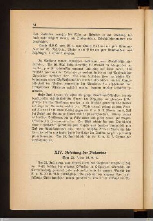 XIV. Befreiung der Bukowina