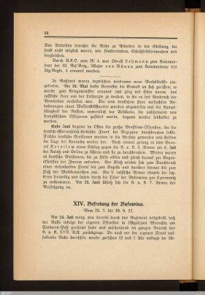 XIV. Befreiung der Bukowina