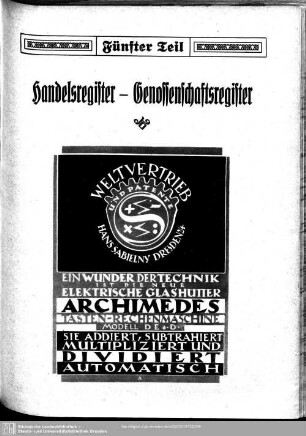 Fünfter Teil. Handelsregister - Genossenschaftsregister