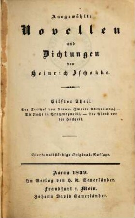 Ausgewählte Novellen und Dichtungen, 11. Der Freihof von Aarau, (Zweite Abtheilung)
