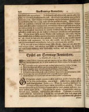 140-146, Epistel am Sonntage Reminiscere
