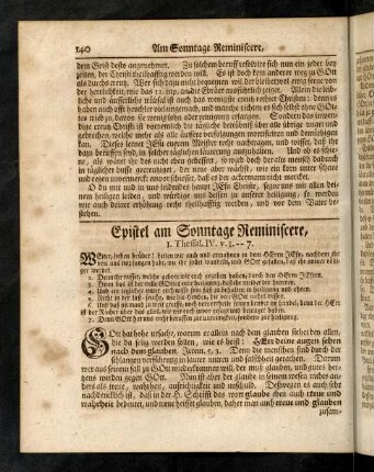 140-146, Epistel am Sonntage Reminiscere