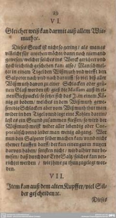 VI. Gleicher weiß kan darmit auß allem Wismuth [.].