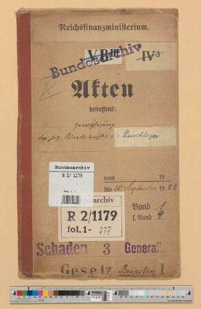 Gewährung des sogenannten Wiederaufbau-Zuschlages: Bd. 1