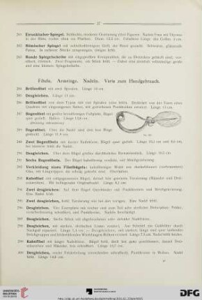 Fibeln. Armringe. Nadeln. Varia zum Handgebrauch (Nr. 284-417)