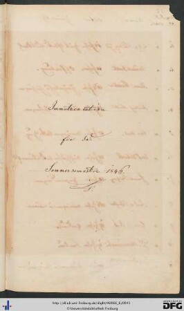 [fol. 32] Sommersemester 1846