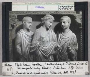 Rom, Vatican, Grotten: Sarkophag des Junius Bassus, Gefangenführung Christi (DEtail)