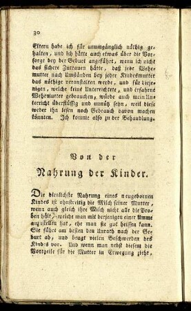 Von der Nahrung der Kinder.