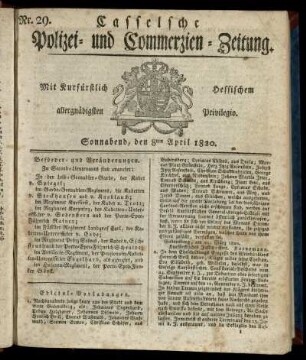 Nr. 29, Sonnabend, den 8ten April 1820