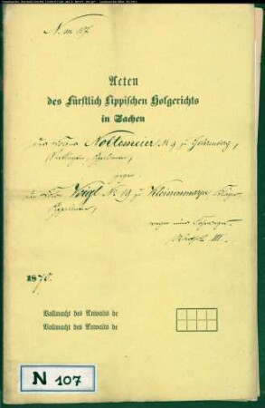 Noltemeier zu Gehrenberg gegen Voigt zu Kleinenmarpe