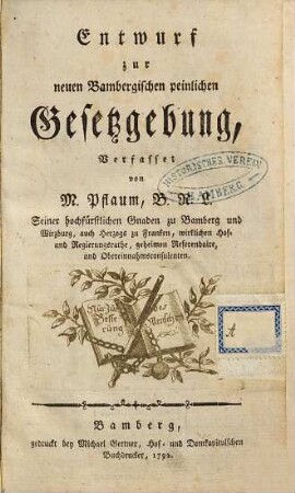 Entwurf zur neuen Bambergischen peinlichen Gesetzgebung