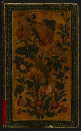Buchschmuck: Vogel und Blumen (Rückdeckel)