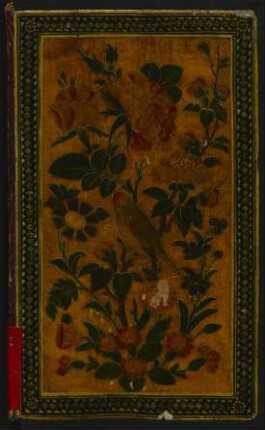 Buchschmuck: Vogel und Blumen (Rückdeckel)