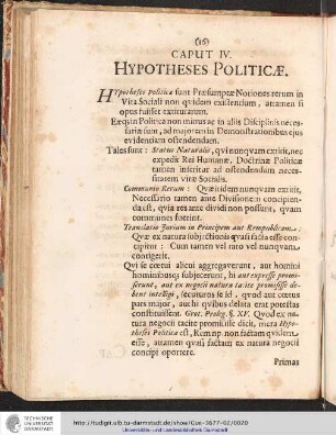 CAPUT IV. HYPOTHESES POLITICAE.