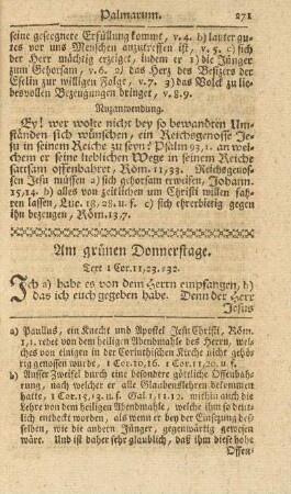 Am grünen Donnerstage