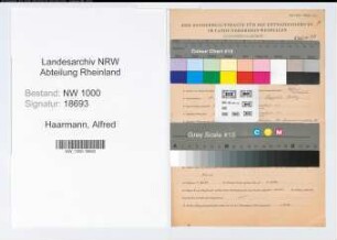 Entnazifizierung Alfred Haarmann, geb. 10.02.1910 (Laborleiter)