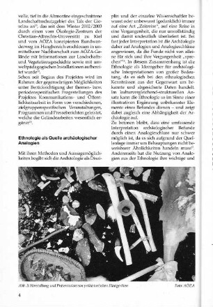 Abb. 3: Herstellung und Präsentation von prähistorischen Flintgeräten
