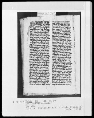 Lateinischer Bibelkommentar — Initiale Q(uatuor), Folio 1verso