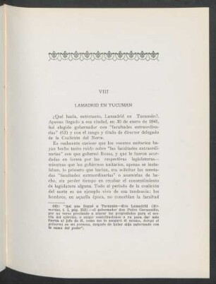 VIII - Lamadrid en Tucumán