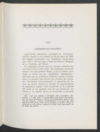 VIII - Lamadrid en Tucumán