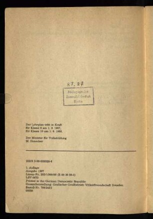 Der Lehrplan tritt ...